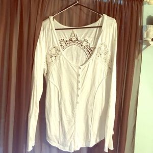 Free people white crochet top